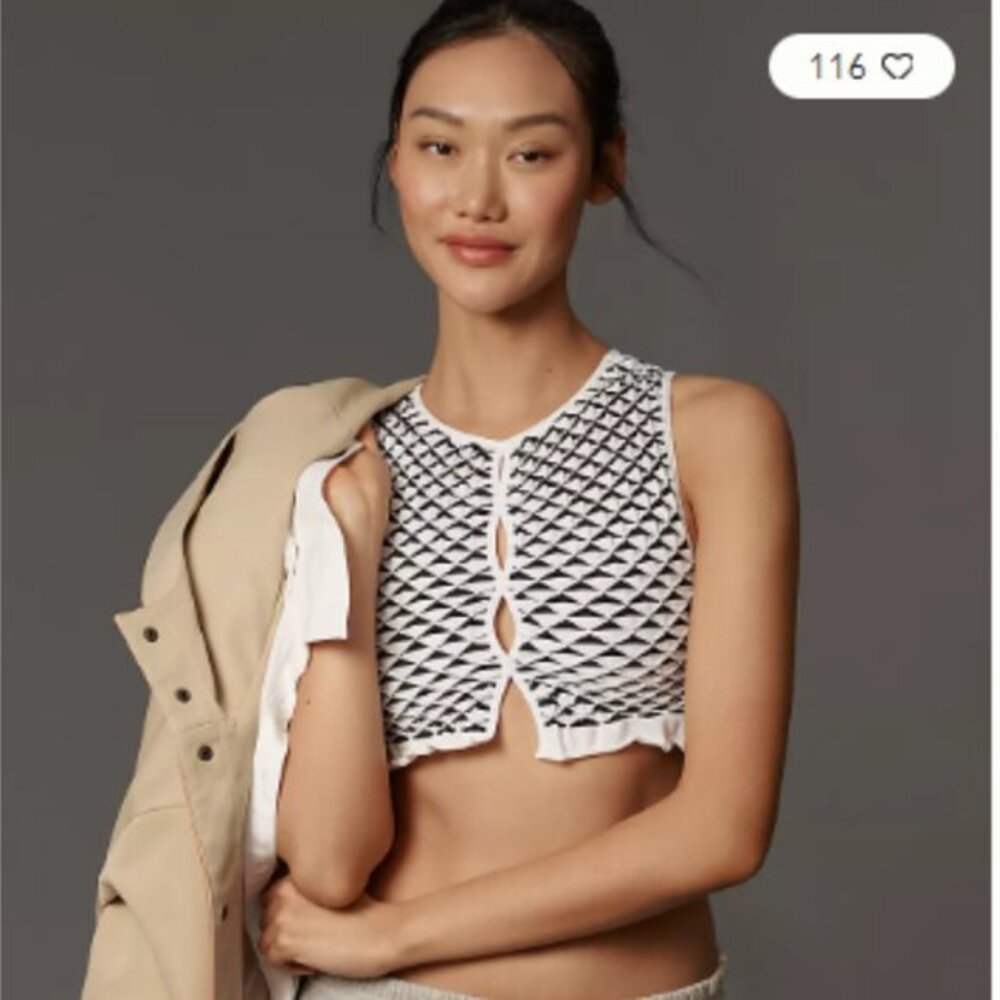 By Anthropologie Smocked Keyhole Tank Top XS/S NWT
